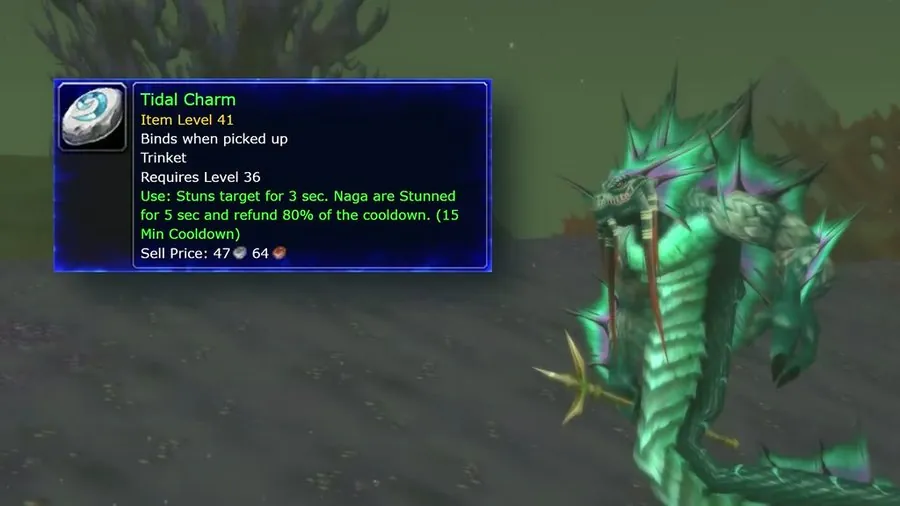 The Tidal Charm tooltip with its naga effect.