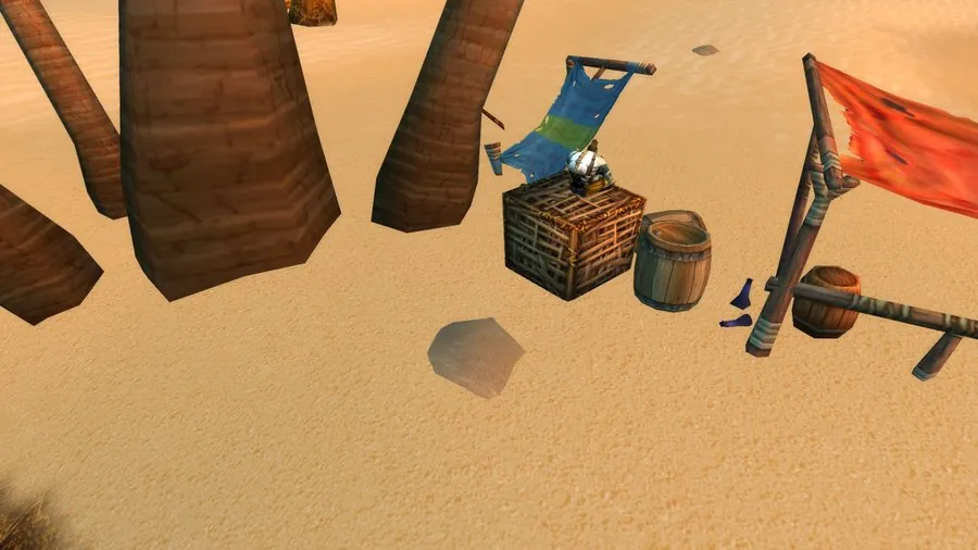 Digging up a clue on Wavestrider Beach with the Torch of Pyrreth.