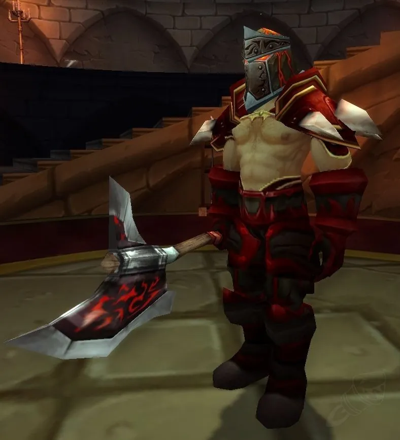 Armsmaster Harlan in the Scarlet Halls.