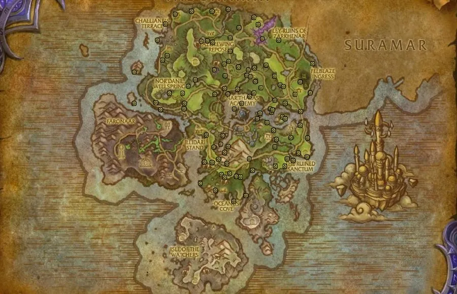 All the known spawn points.