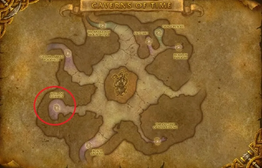The Well of Eternity entrance in the Caverns of Time.