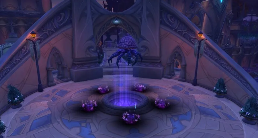 The ritual chamber with its five pads.