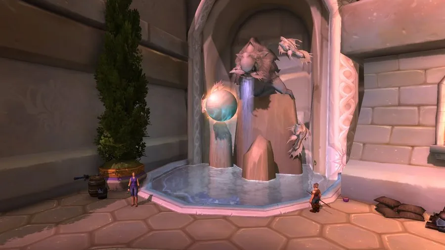 The Luminous Pearl above the Dalaran fountain.
