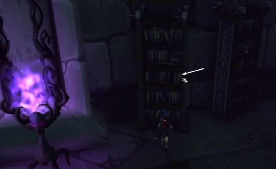 Eva's Journal hidden on the bookcase.