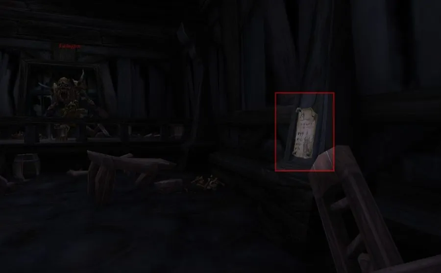 The Deed to Andorhal on the wall.