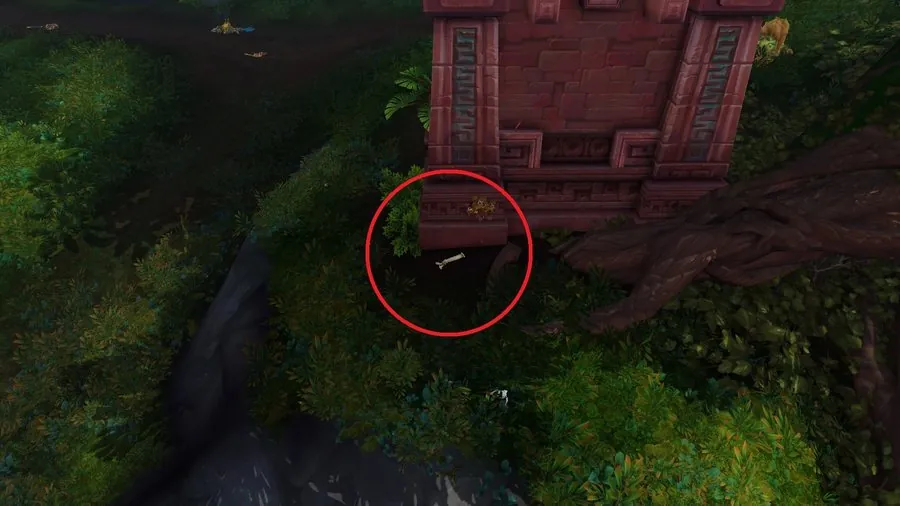 Wan'be's Buried Goods at the foot of the tower.